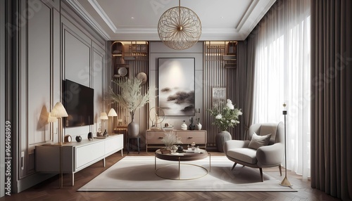 luxury apartment suit lounge, modern living room with fireplace, living room interior whit sofa and lamps, created whit A.i generativo