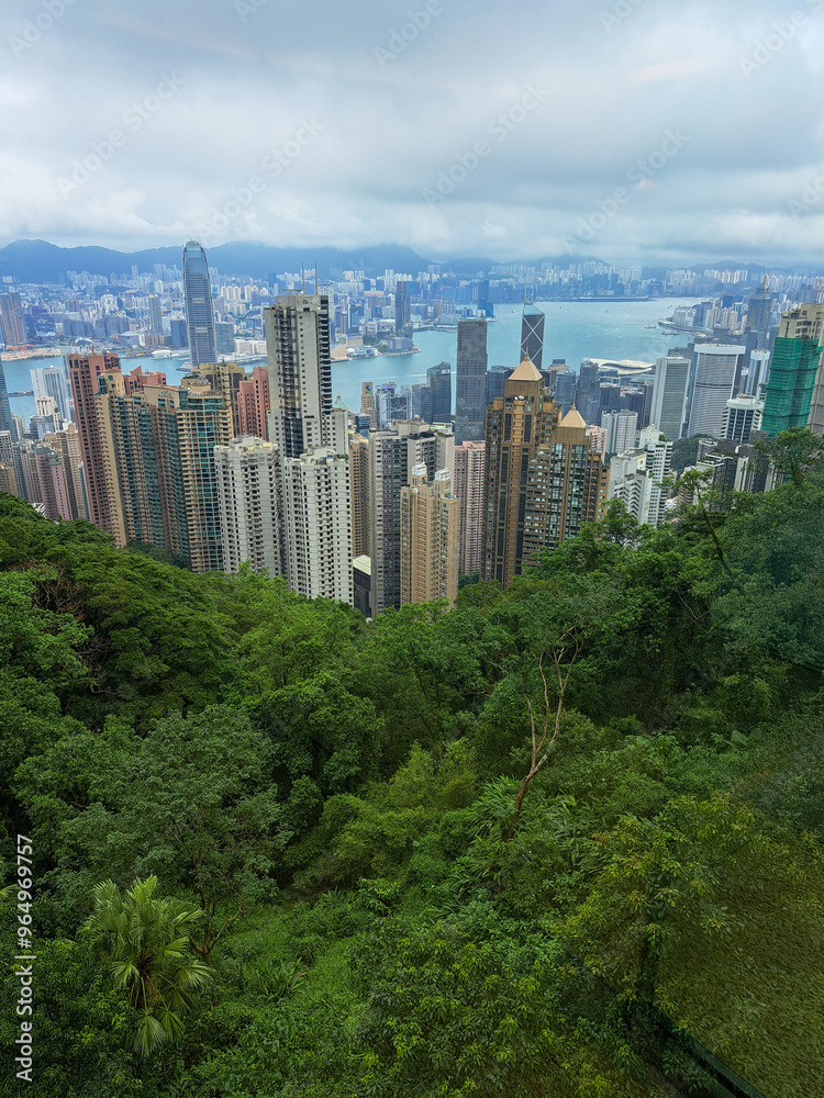 Fototapeta premium View of Hong Kong Island from The Peak. 