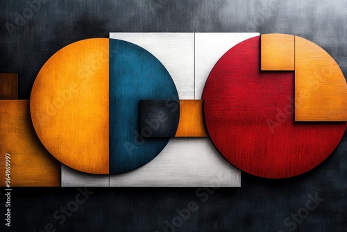 a sophisticated abstract artwork where the acronym D.O.G.E is deconstructed into geometric shapes and patterns photo