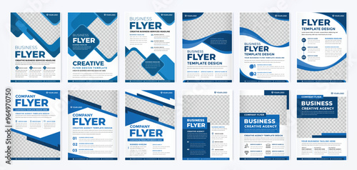 set of business flyer template with minimalist layout and modern style use for promotion kit	