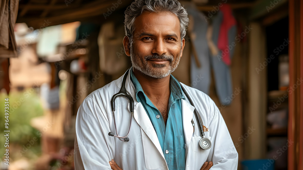 A confident doctor standing in a casual outdoor setting, ready to assist patients. A confident doctor standing in a casual outdoor setting, ready to assist patients.
