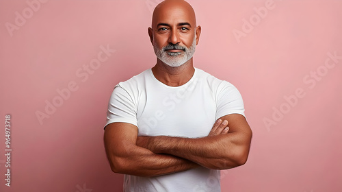 A confident man poses with ...