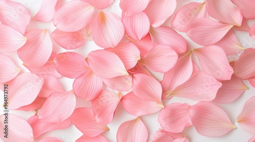 Pink Flower Petals on White Background