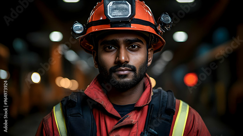 A confident worker in safet...