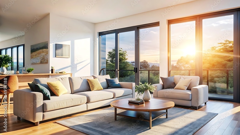 Minimalist luxury modern living room interior design, morning light, modern interior concept for use. contemporary interior design. Minimalist luxury modern living room interior design, morning light, modern interior concept for use. contemporary interior design.