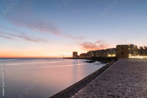 Wallpaper Mural Sunset at Montevideo City landscape. Torontodigital.ca