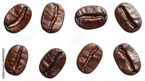 Wallpaper Mural Pristine Collection of Coffee Beans Showcasing Texture and Rich Tones on White Background with Clipping Path Torontodigital.ca