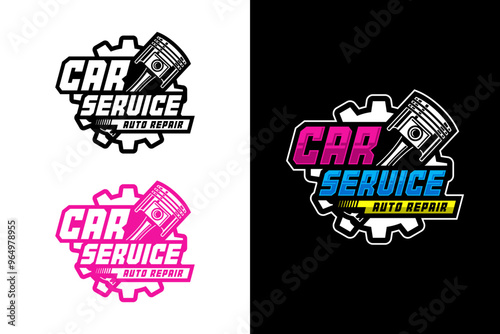 Obraz na płótnie Car sevice auto repair illustration design collection w salonie
