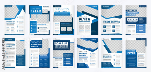 set of business flyer template with minimalist layout and modern style use for promotion kit