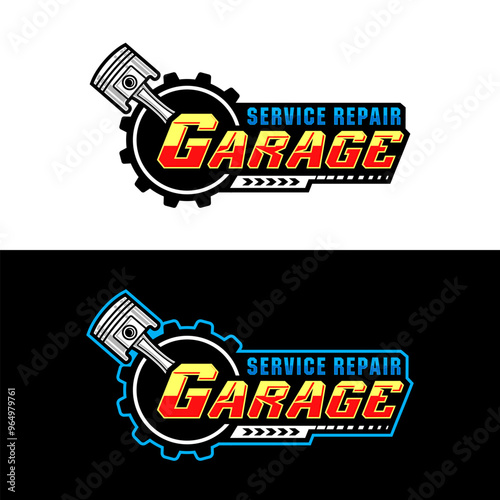 Obraz na płótnie Garage sevice repair design illustration w salonie