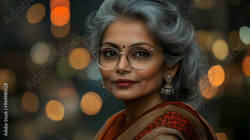 A portrait of an elegant ol...