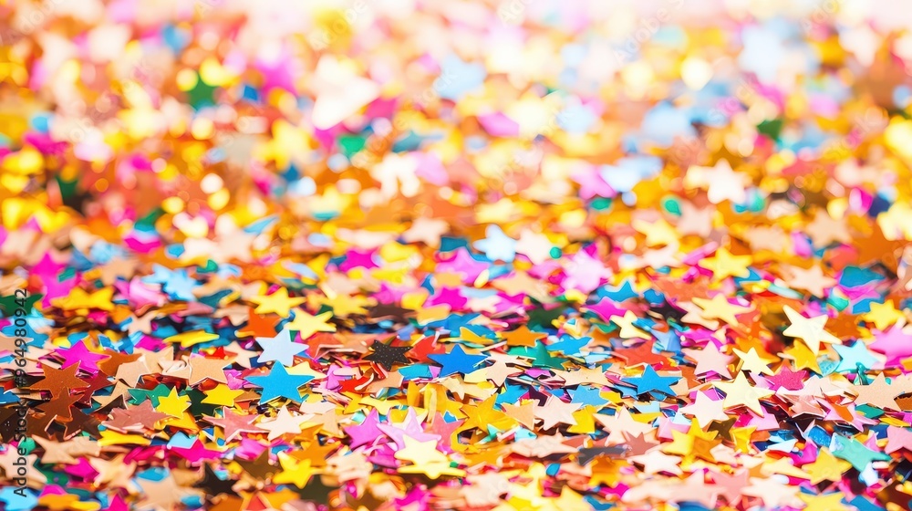 Colorful Star Confetti Background   Festive  Party  Celebration  Glitter  Sparkle