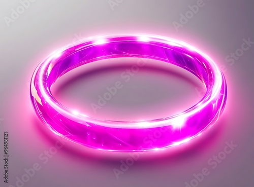 Pink Glowing Magic Spiral Ring, Vector Illustration