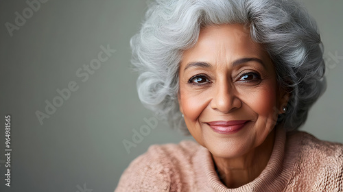 A smiling elderly woman wit...