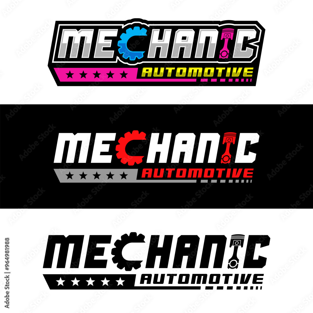 Mechanic automotive illustration design collection