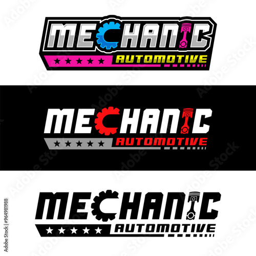 Obraz na płótnie Mechanic automotive illustration design collection w salonie
