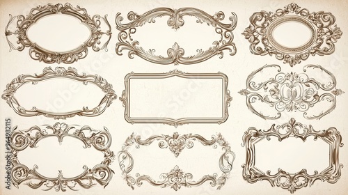 Ornate Decorative Frames  Vintage Style  Elegant Border Design