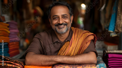 A smiling man in traditiona...