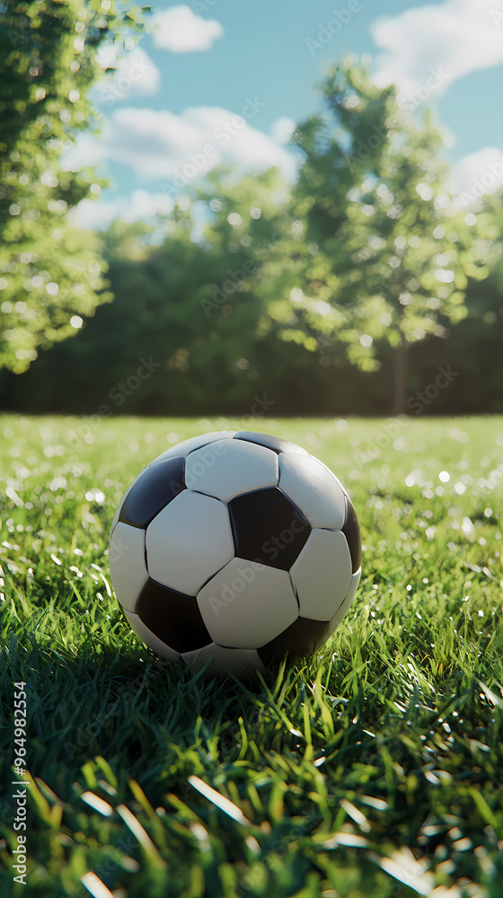 Obraz premium Football field on sunny grass