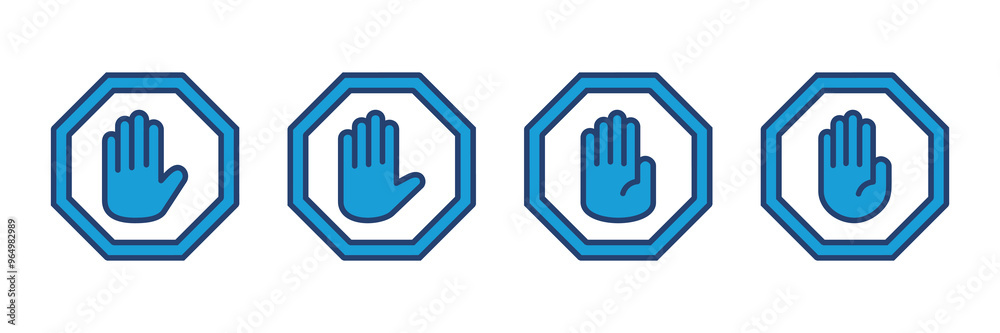 Obraz premium Stop icon vector. stop road sign. hand stop icon vector