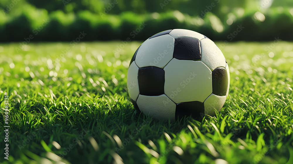 Obraz premium Football field on sunny grass