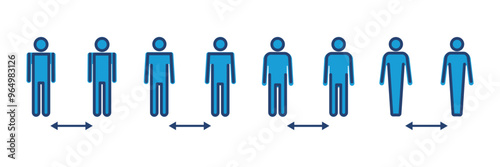 Social distance icon vector. social distancing icon. self quarantine sign