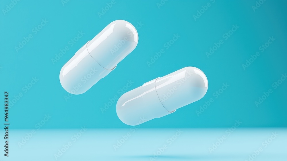 White Pills on Blue Background Medication Healthcare Pharmacy White Pills on Blue Background Medication Healthcare Pharmacy