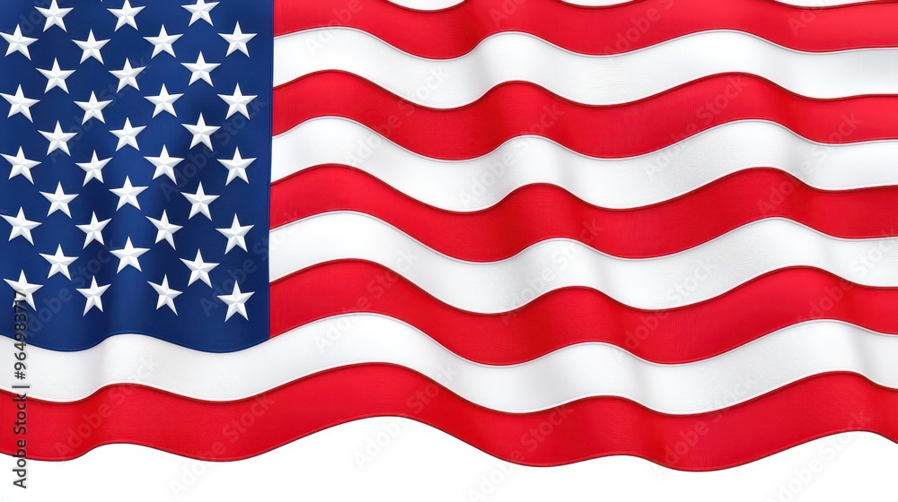 Waving American Flag Close Up with Red and White Stripes Waving American Flag Close Up with Red and White Stripes