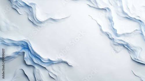 Abstract Paper Art with Blue and White Tones in Layered Composition