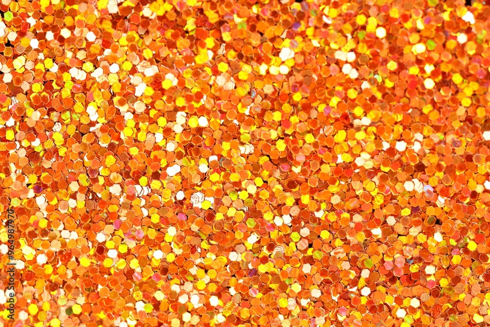 Beautiful shiny golden glitter as background, top view Beautiful shiny golden glitter as background, top view