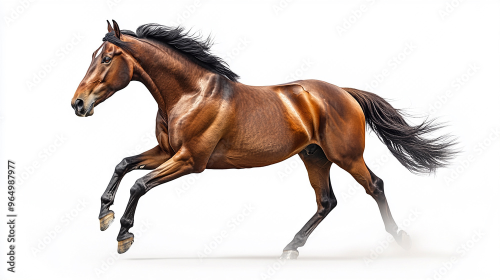 A powerful bay horse A powerful bay horse