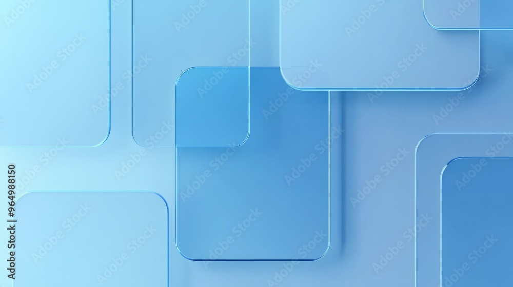 Abstract Geometric Blue Shapes with Overlapping Transparent Layers Abstract Geometric Blue Shapes with Overlapping Transparent Layers