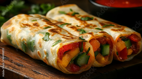 Delicious rolled wraps fill...