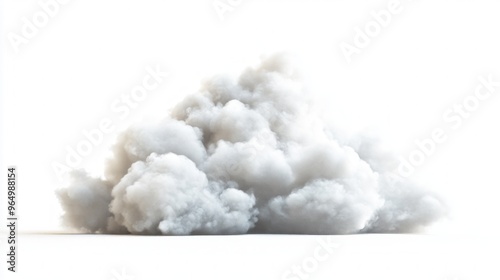 Ethereal White Cloud on Plain White Backdrop