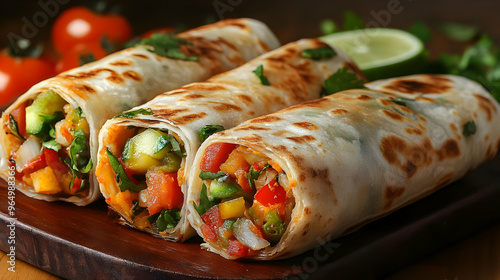 Three delicious wraps fille...