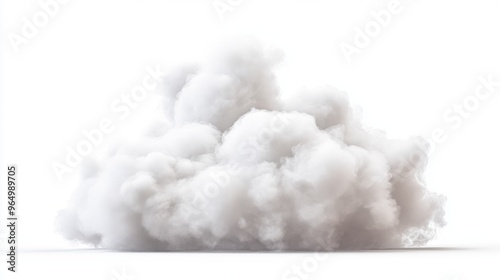 Abstract Cloud Formation on White Background Evoking Calm and Serenity