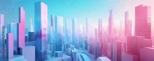 A Colorful Abstract Representation of a Modern Cityscape