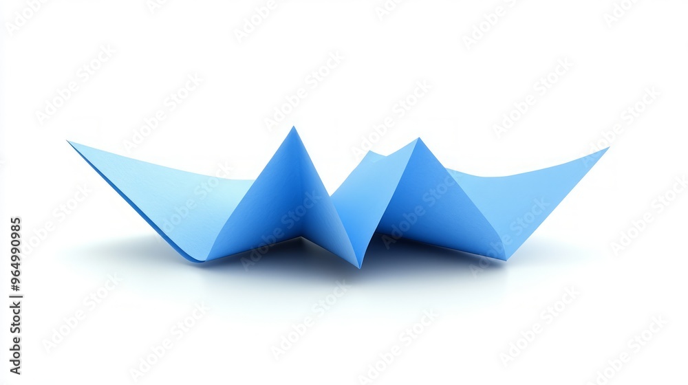 Modern Minimalist Blue Origami on Clean White Background Modern Minimalist Blue Origami on Clean White Background