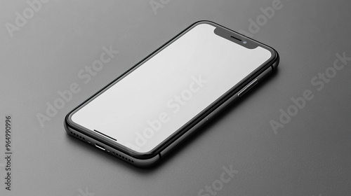 blank white smartphone mockup on a clean, minimalist background, ideal for showcasing app designs or advertisements