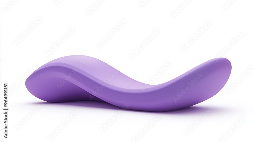 Modern Abstract Purple Wave Sculpture with Smooth Curves Modern Abstract Purple Wave Sculpture with Smooth Curves