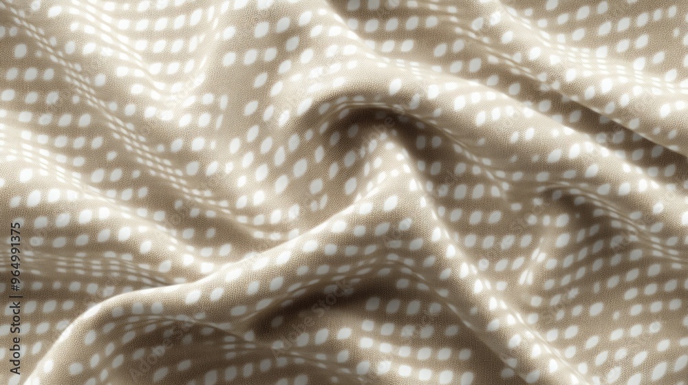 Cream and White Dotted Fabric with Soft Waves in Natural Lighting Cream and White Dotted Fabric with Soft Waves in Natural Lighting