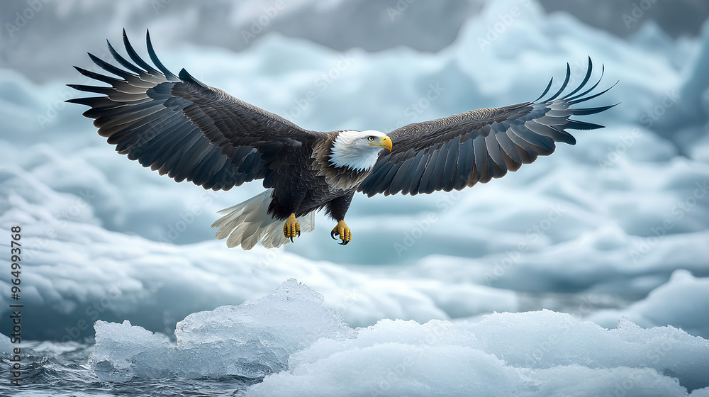 Obraz premium american bald eagle flying