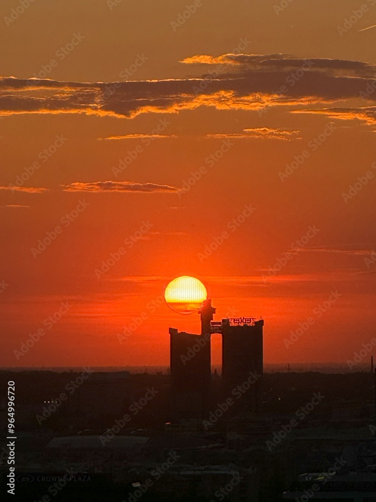 Fototapeta premium Sunset over Buildings