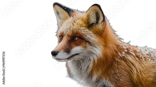 Wildlife animal fox isolated on white background photo