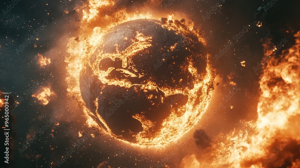 Burning planet Earth Burning planet Earth