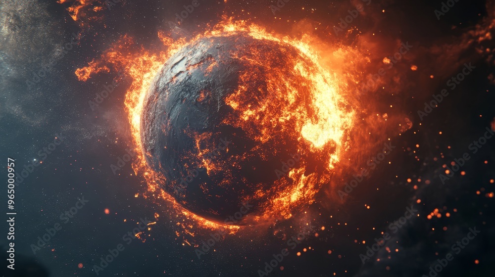 Burning planet Earth Burning planet Earth
