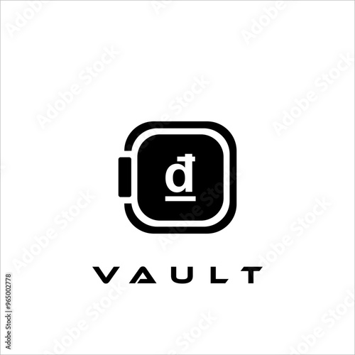Combination of safe logo design and currency symbol
