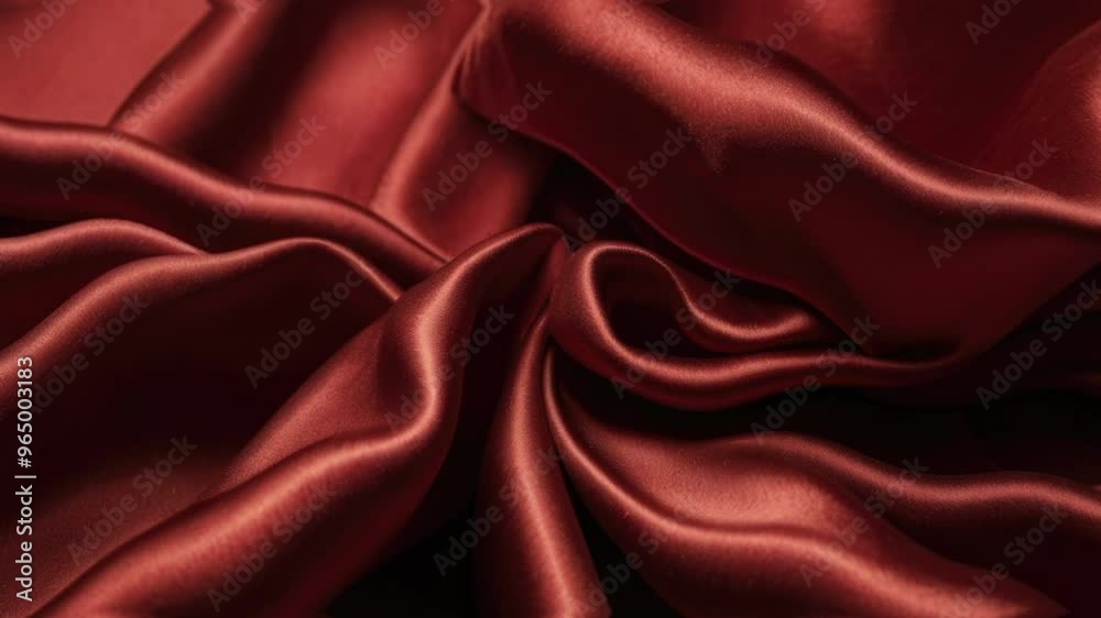 4K red silk fabric waves animation. Motion graphic for work or project ...