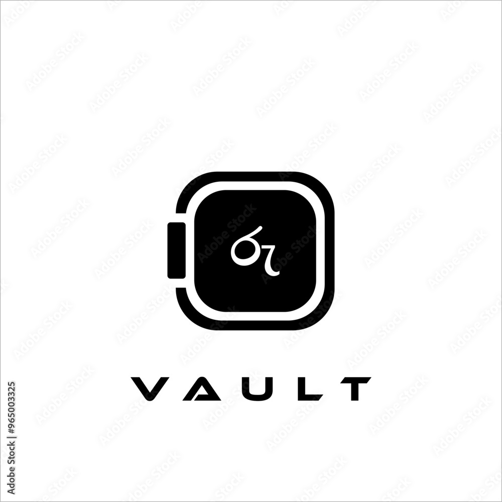 Combination of safe logo design and currency symbol

