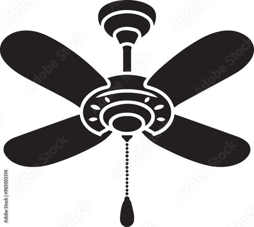 Air Fan vector silhouette, Celling fan icon, Air Fan vector Illustration,